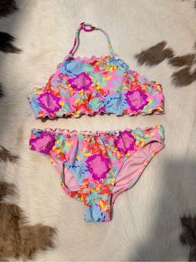O'Neill Pink Floral Ruffle Two-Piece Bikini